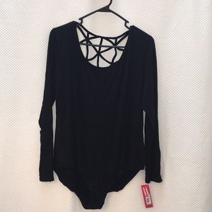 Black long sleeve bodysuit